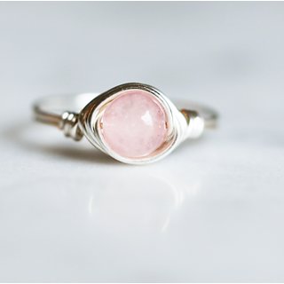                       rose quartz Panchdhatu ADJUSTABLE 7.25 Carat  Silver Ring by JAIPUR GEMSTONE                                              