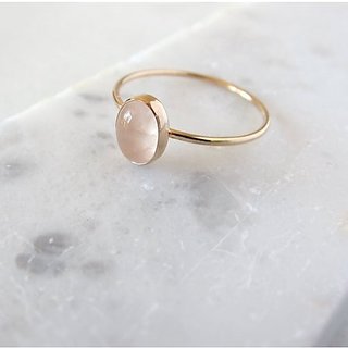                       6.5 Ratti Gold plated rose quartz Stone Ring by JAIPUR GEMSTONE                                              