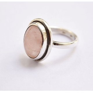                       Ring 7.25 ratti Natural  rose quartz stone Silver Ringby JAIPUR GEMSTONE for unisex                                              