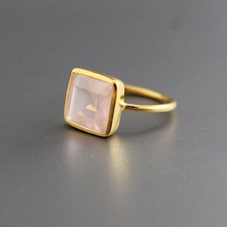                       6.5 Carat Classic rose quartz Gold Ring by JAIPUR GEMSTONE                                              
