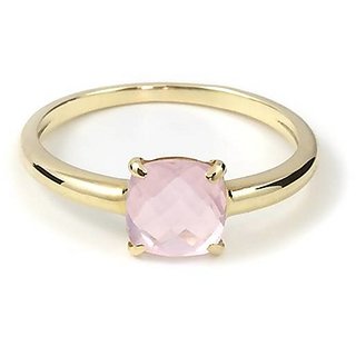                       rose quartz Ring Stone 6.5 Ratti gold plated(Ashthdhatu)  RING Natural Stone by JAIPUR GEMSTONE                                              