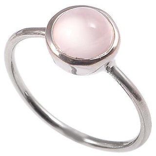                       7.25 Carat Natural Stone Silver rose quartz Ring for unisex by JAIPUR GEMSTONE                                              