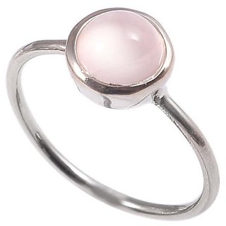                       7.5 Carat Natural Stone Silver rose quartz Ring for unisex by JAIPUR GEMSTONE                                              