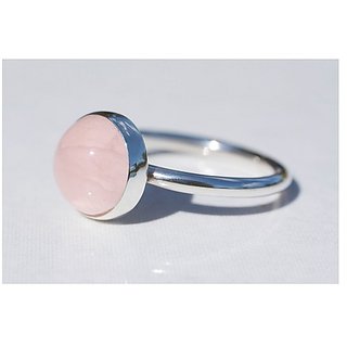                       7.5 Ratti rose quartz  Ring With Natural Silver Ring by JAIPUR GEMSTONE                                              