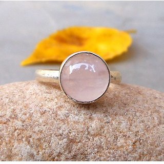                       7.5 Carat Original Created Certified rose quartz Silver Ring for Men & Womenby JAIPUR GEMSTONE                                              