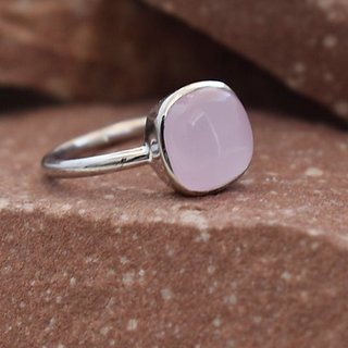                       Unheated 7.5 Carat  rose quartz Silver Ring 100% Original & Certified Stone by JAIPUR GEMSTONE                                              
