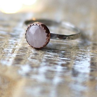                       7.5 carat Natural silver  rose quartz  Ring by JAIPUR GEMSTONE                                              