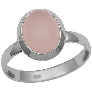                       rose quartz Stone Silver Ring 7.5 carat by JAIPUR GEMSTONE                                              