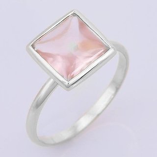                       Lab Certified rose quartz Ring 8 Natural rose quartz Silver Ring by JAIPUR GEMSTONE                                              