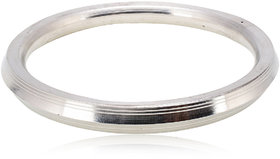 KESAR ZEMS Stainless Steel Kada White Bracelet for Men-A (Size2.9 Inch)