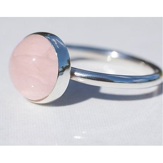                       8 Carat  Ring with lab Report Silver rose quartz Stone by JAIPUR GEMSTONE                                              