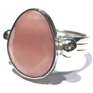                       8 Carat Lab Certified  Silver rose quartz Ringfor unisex by JAIPUR GEMSTONE                                              