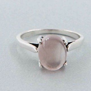                       100% Real 8 Ratti rose quartz Silver Ring for astrological purpose by JAIPUR GEMSTONE                                              