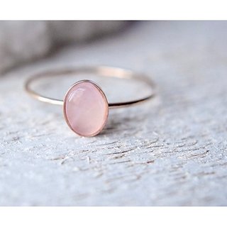                       8 Ratti silver rose quartz  Stone Ring by JAIPUR GEMSTONE                                              