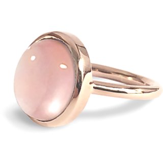                       Unheated 8 Carat  rose quartz Gold plated Ring 100% Original & Certified Stone by JAIPUR GEMSTONE                                              