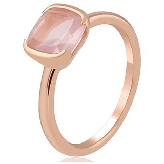                       8 Carat A+ Quality rose quartz Gemstone Gold plated  Ring by JAIPUR GEMSTONE                                              