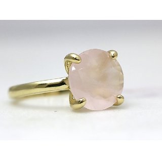                       8 carat pure rose quartz Gold plated Ring for women by JAIPUR GEMSTONE                                              
