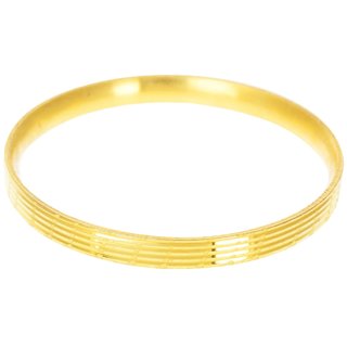 KESAR ZEMS Designer Gold Plated Kada For Unisex (Size2.6 Inche) Golden.