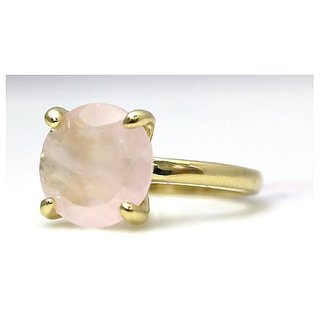 9 ratti Stone 100% Natural rose quartz Gold plated  Ring by JAIPUR GEMSTONE