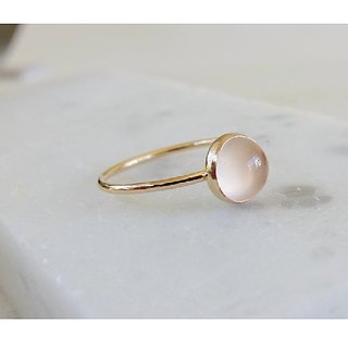                       9 Ratti rose quartz Ring with Natural Gold plated rose quartz  Stone by JAIPUR GEMSTONE                                              