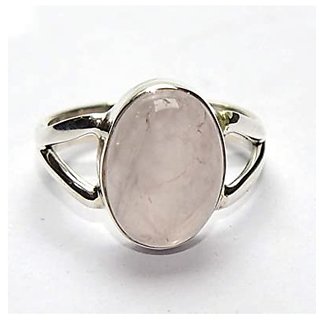                       9.25 Ratti Silver Original rose quartz  Ring Lab Certified Stone by JAIPUR GEMSTONE                                              