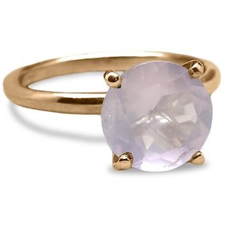                       9 Carat Lab Certified Gold plated rose quartz Ringfor unisex by JAIPUR GEMSTONE                                              