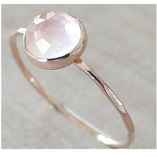                       100% Original rose quartz 9 Ratti Natural rose quartz /Gold plated Ring by JAIPUR GEMSTONE                                              