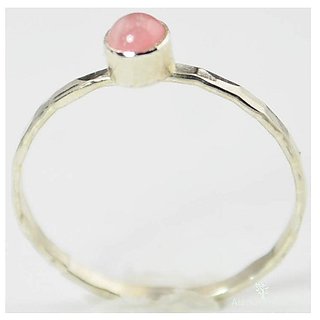                       9.25 ratti  Ring Natural rose quartz Sterling Silver Ring by JAIPUR GEMSTONE                                              