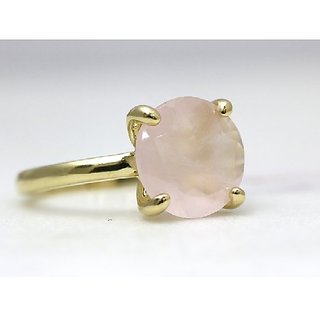                       9.25 carat pure rose quartz Gold plated Ring for women by JAIPUR GEMSTONE                                              