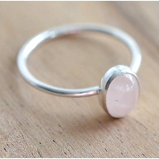                       9.5 Ratti silver Original rose quartz  Ring Lab Certified Stone by JAIPUR GEMSTONE                                              