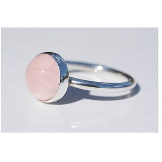                       9.25 Ratti rose quartz  Ring With Natural Silver Ring by JAIPUR GEMSTONE                                              
