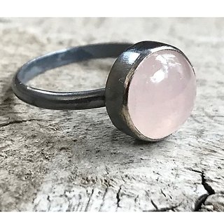                       9.5 Carat Stone rose quartz  silver Ring for unisex by JAIPUR GEMSTONE                                              