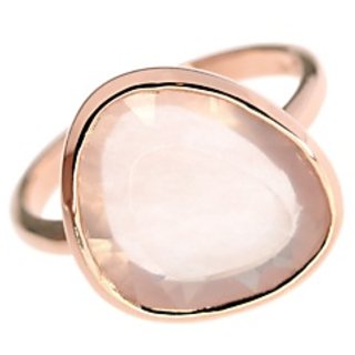                       9.25 Ratti Natural Certified rose quartz Gemstone Panchdhatu gold plated Ring by JAIPUR GEMSTONE                                              