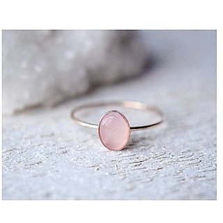                       9.5 Ratti  Silver rose quartz  Stone Ring by JAIPUR GEMSTONE                                              