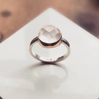                       9.5 Ratti rose quartz Silver Ring for Unisex by JAIPUR GEMSTONE                                              