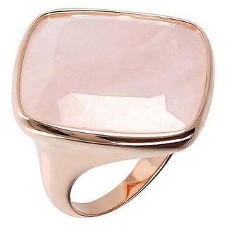                       Natural rose quartz Stone 9.5 Ratti 100 % Certified gold plated Ring by JAIPUR GEMSTONE                                              