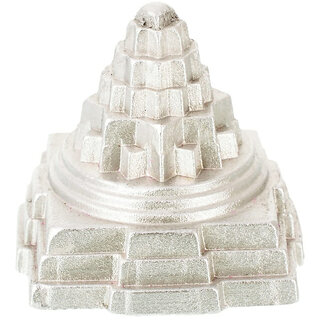                       KESAR ZEMS Mercury Goddess  Shree Yantra Idol For Wealth  Prosperity (2.25 x 2.25 x 2.25 cm, Silver) 33Gm.                                              