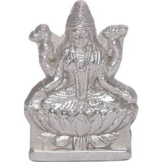                       KESAR ZEMS Mercury Goddess Laxmiji Idol Parad Statue For Temple  Home Decor (3 x 1 x 4 Cm, Silver) 60Gm                                              