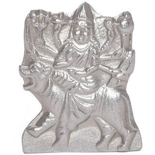                       KESAR ZEMS Mercury Goddess Durga Idol Parad Statue For Pooja (3 x 1 x 3 Cm, Silver) 42Gm                                              