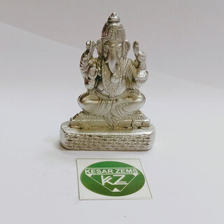 KESAR ZEMS Mercury Lord Ganeshji Idol Parad Statue For Temple Home Decor (5.5 x 2 x 6 Cm, Silver) 107Gm KESAR ZEMS Mercury Lord Ganeshji Idol Parad Statue For Temple Home Decor (5.5 x 2 x 6 Cm, Silver) 107Gm