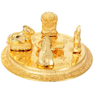 KESAR ZEMS The Happy Family Of Lord Shiv Parivar Idol In Brass (9 cm x 9 cm x 4 cm) Golden KESAR ZEMS The Happy Family Of Lord Shiv Parivar Idol In Brass (9 cm x 9 cm x 4 cm) Golden