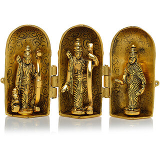                       KESAR ZEMS Golden Beautiful Ram Darbar Idol In Metal With Unique Box (7 x 7 x 14 cm)                                              