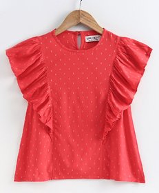 Soul Fairy Rayon Dobby Top With Flutter Sleeves