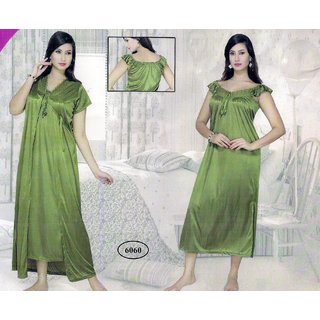                       women's 2pc Sleepwear set Babydoll  overcoat 6060 Green Night dress new bed fun Daily  Nightie  Robe                                              