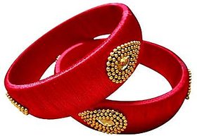 Mayank's Silk Thread Bangles Red