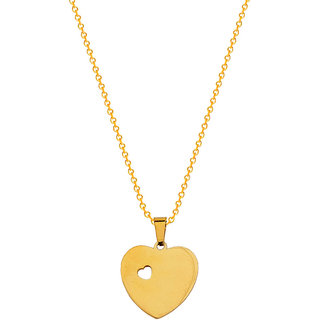                      Sullery Valentine Day  Gift For Her Double Heart Shape Necklace Chain For Girls And Womens                                              