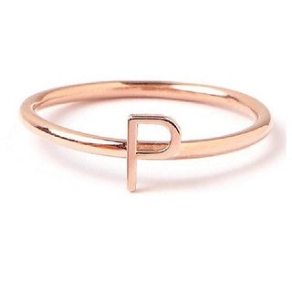                       JAIPUR GEMSTONE  - gold plated Alphabet beautiful ring for girls and women                                              