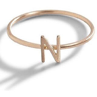                       fashionable Alphabet   gold plated Ring For girls and women by JAIPUR GEMSTONE                                              