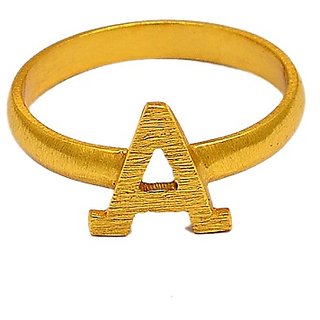                       JAIPUR GEMSTONE - gold plated Alphabet beautiful ring for girls and women                                              