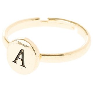                       Alphabet Pure gold plated Ring for girls and Women by JAIPUR GEMSTONE                                              
